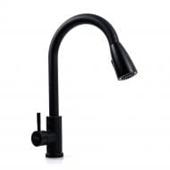 Смеситель для кухни Platinum LN08 чёрный с выдвижной лейкой