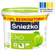 Фарба акрилова водоемульсійна Sniezka Sniezka Eko мат білий 10 л 14 кг