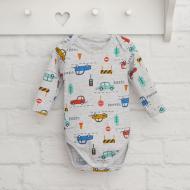 Боди детское для мальчика Blanka Авто р.80 серый 110127