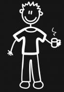 Наклейка Папа с кофе 10,5 см