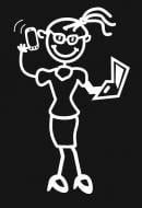 Наклейка Мама с телефоном 10 см