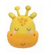 Шарик фольгированный Твоя Забава Фигура голова жирафа 51х65 см желтый 1 шт.