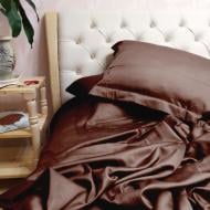 Комплект постільної білизни Штучний шовк 23-0001 Bartolo 143х210 см шоколадний MirSon