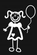 Наклейка Младшая дочь с шариком 7,5 см