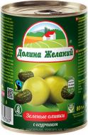 Оливки Долина желаний з огірочком 300 мл 260 г