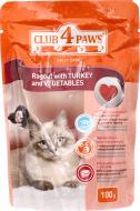 Корм Club 4 Paws Рагу с индейкой и овощами консервированный 100 г