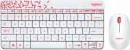 Комплект клавиатура и мышь Logitech MK240 Nano Russian Layout white (920-008212)