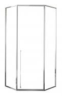 Душове огородження ScandiSPA RAN 900х900х2000, п'ятикутне розпашне, скло прозоре 8мм, проф. сталевий хром.