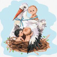 Картина по номерам Аист приносит счастье 30х30 см Идейка