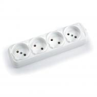 Колодка Viko без заземления 4 гн. без выключателя белый B-9100