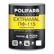 Эмаль алкидная Polifarb ExtraMal ПФ-115 темно-серый глянец 0,9 кг
