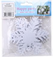 Гирлянда 12 объемных снежинок из картона в ассортименте 2,5 м