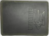 Обложка для паспорта 4PROFI ID1 Ukraine Трезуб с тиснением хаки