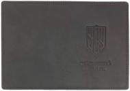 Обложка на военный билет 4PROFI ВСУ №1 кожа надпись-щиток с тиснением коричневая