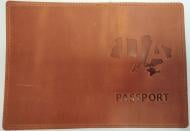 Обложка для паспорта 4PROFI Рassport UA на карте с тиснением коньяк
