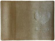 Обложка для паспорта 4PROFI надпись Украина в форме сердця с тиснением койот