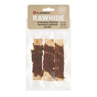 Лакомство Flamingo жевательные ребрышки обернутые мясом утки для собак 12 см 3 шт.