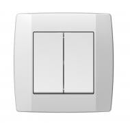 Выключатель двухклавишный двухклавишный TEM Logiq без подсветки белый SQ50PWXO-U
