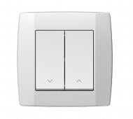 Выключатель для жалюзи для жалюзи двухклавишный TEM Logiq без подсветки белый SQ52PWNT09XO-U