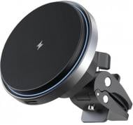 Тримач для мобільного телефона з бездротовим ЗП Magic Circle Pro 15W black Proove чорний