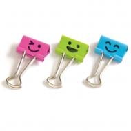 Зажим Deli Смайл микс 19 мм 8487