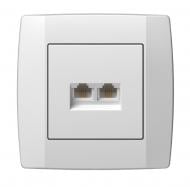 Розетка телефонная двойная TEM Logiq TF RJ11 6/4 белый KQ38PWXO-U