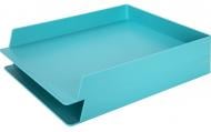 Лоток для паперів Nusign блакитний 2 вiдділи NS021 Deli Лоток для паперів Nusign блакитний 2 вiдділи NS021 Deli