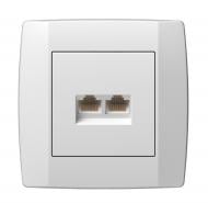 Розетка компьютерная двойная TEM Logiq PC RJ45 Cat 5e белый KQ39PWXO-U