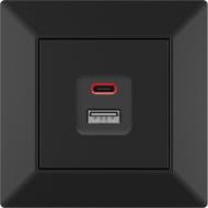 Механізм розетки USB + Type C HausMark Alta чорний
