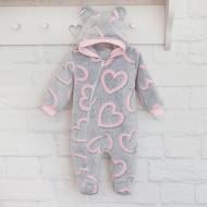 Комбінезон дитячий для дівчинки Blanka Сердечки р.68 сірий 110331