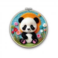 Набор для валяния картины из шерсти Обними панды Brushme