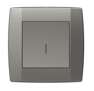 Выключатель одноклавишный одноклавишный TEM Logiq с подсветкой титан SQ10TIINXO-U