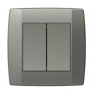 Выключатель двухклавишный двухклавишный TEM Logiq без подсветки титан SQ50TIXO-U