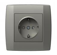 Розетка с заземлением TEM Logiq титан VQ10TIXO-U