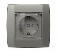 Розетка с заземлением TEM Logiq титан VQ11TTXO-U