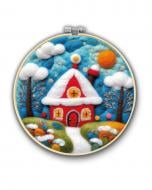 Набор для валяния картины из шерсти Зимний дом Brushme