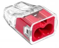 Клема быстрого монтажа HausMark COMPACT на 2 провідники 0,75-4 мм² 3 шт. червоний 2273-202-SCP2-HM-3