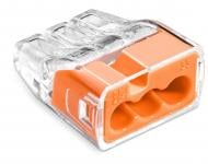 Клема быстрого монтажа HausMark COMPACT на 3 проводника 0,75-4 мм² 3 шт. оранжевый 2273-203-SCP3-HM-3
