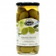 Оливки DELPHI зелені з кісточкою 350г