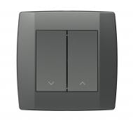 Выключатель для жалюзи для жалюзи двухклавишный TEM Logiq без подсветки антрацит SQ53ATNT09XO-U