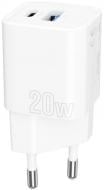Зарядное устройство Proove Silicone Power Plus 20W (Type-C + USB) white (WCSP2011002)