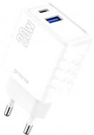 Зарядний пристрій Proove Speed Surge 20W (USB + Type-C) white (WCSS20120002) Зарядний пристрій Proove Speed Surge 20W (USB + Type-C) white (WCSS20120002)