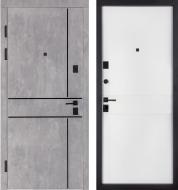 Двері вхідні Булат Ультра (квадро) 540/249 Wavestone grey грей / білий супермат 2050x850 мм праві