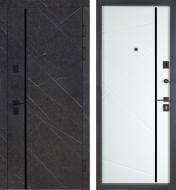 Дверь входная Булат Ультра (квадро) 542 Мармур графит / белый 2050x850 мм левая