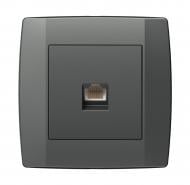 Розетка компьютерная TEM Logiq PC RJ45 Cat 5e антрацит KQ37ATXO-U