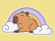 Картина по номерам Капибара и радуга Ideyka