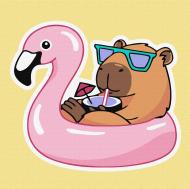 Картина за номерами Капібара у відпустці ©art_selena_ua Ideyka