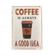 Постер дерев'яний "Coffee is always a good idea" А4 28.5х20 см Wood Posters