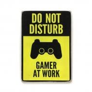 Постер дерев'яний "Do not disturb. Gamer at work. Yellow and black" А4 28.5х20 см Wood Posters