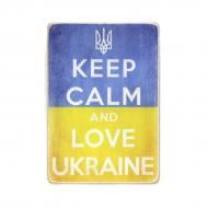 Постер дерев'яний "Keep calm and love Ukraine" А4 28.5х20 см Wood Posters